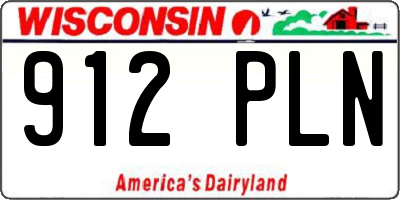 WI license plate 912PLN