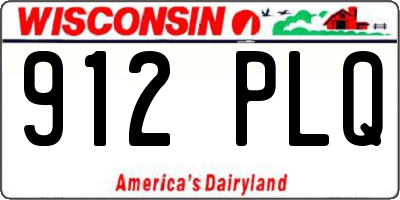 WI license plate 912PLQ
