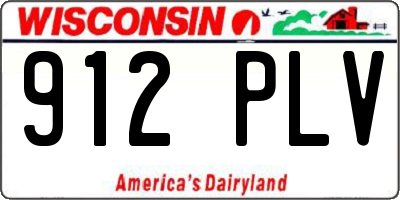 WI license plate 912PLV