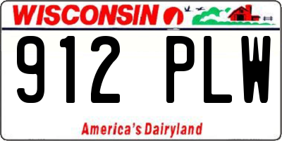 WI license plate 912PLW