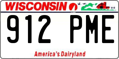 WI license plate 912PME