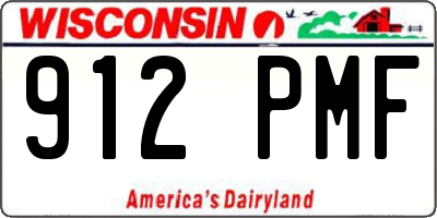 WI license plate 912PMF