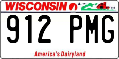WI license plate 912PMG