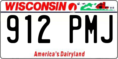 WI license plate 912PMJ