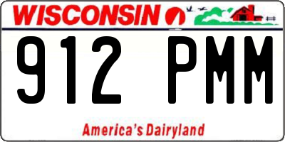 WI license plate 912PMM