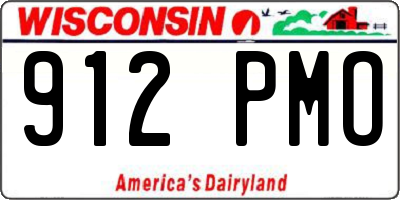 WI license plate 912PMO