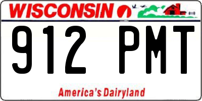 WI license plate 912PMT