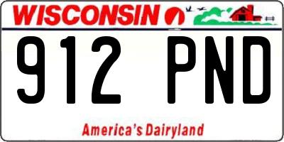 WI license plate 912PND