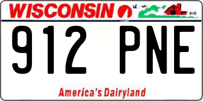 WI license plate 912PNE