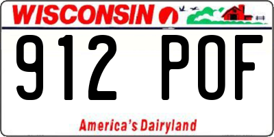 WI license plate 912POF