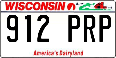 WI license plate 912PRP