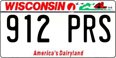 WI license plate 912PRS