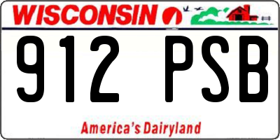 WI license plate 912PSB