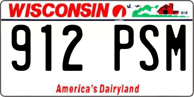WI license plate 912PSM