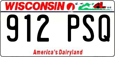 WI license plate 912PSQ