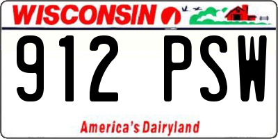 WI license plate 912PSW
