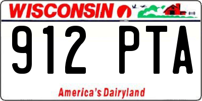 WI license plate 912PTA