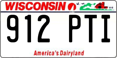 WI license plate 912PTI
