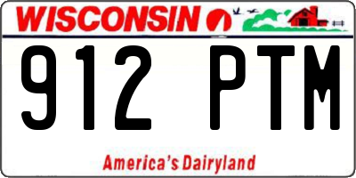 WI license plate 912PTM