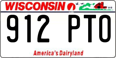 WI license plate 912PTO