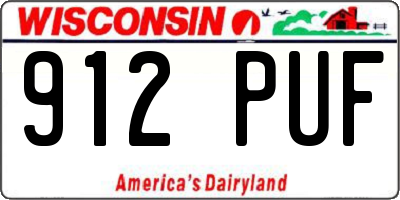 WI license plate 912PUF