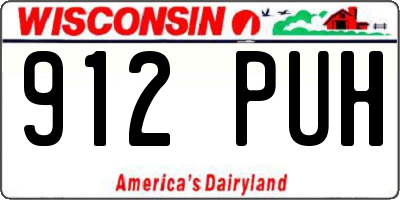 WI license plate 912PUH