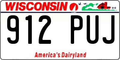 WI license plate 912PUJ