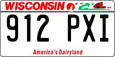 WI license plate 912PXI