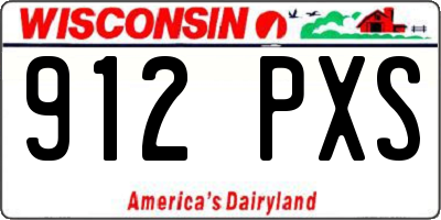 WI license plate 912PXS