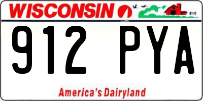 WI license plate 912PYA