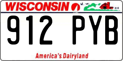 WI license plate 912PYB