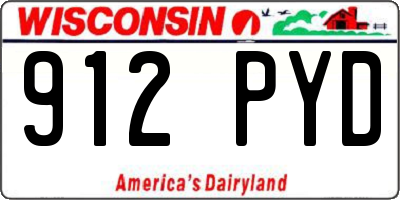 WI license plate 912PYD