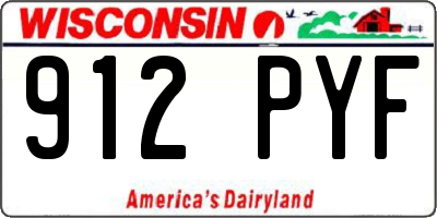 WI license plate 912PYF