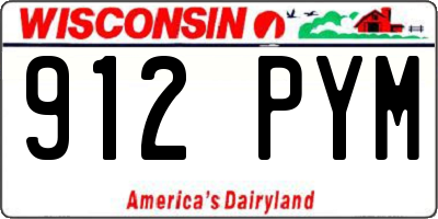 WI license plate 912PYM