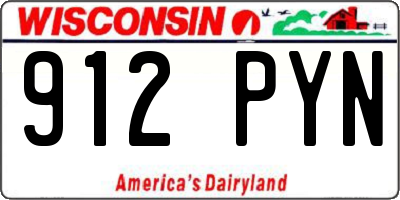 WI license plate 912PYN