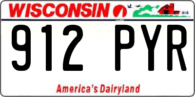 WI license plate 912PYR
