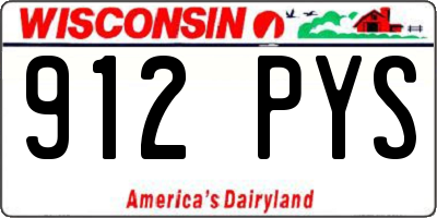WI license plate 912PYS