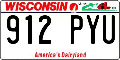WI license plate 912PYU
