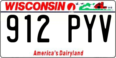 WI license plate 912PYV