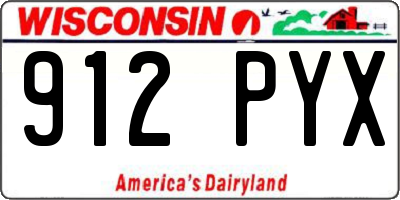 WI license plate 912PYX