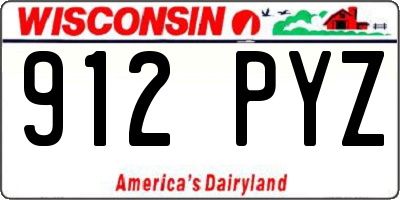 WI license plate 912PYZ