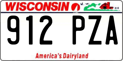 WI license plate 912PZA