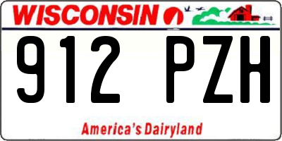 WI license plate 912PZH