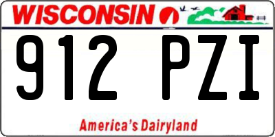 WI license plate 912PZI