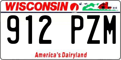 WI license plate 912PZM