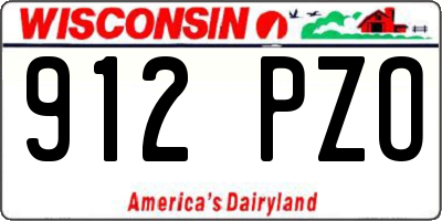 WI license plate 912PZO