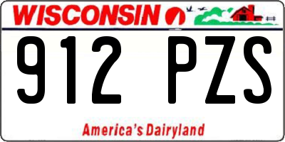 WI license plate 912PZS