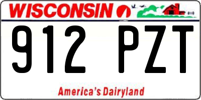 WI license plate 912PZT