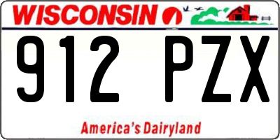 WI license plate 912PZX