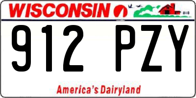 WI license plate 912PZY
